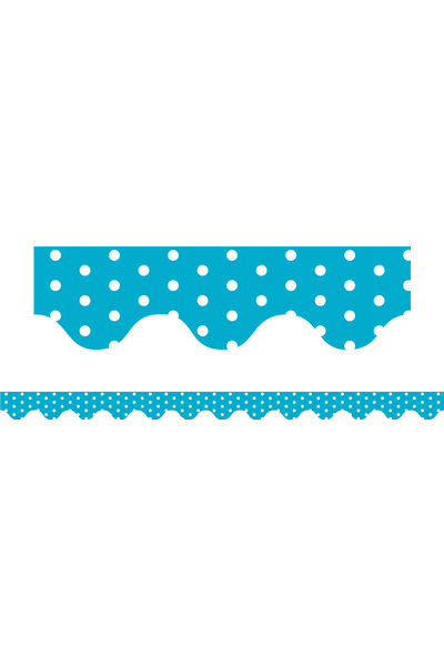 Blue Polka Dots - Scalloped Borders (Pack of 12)