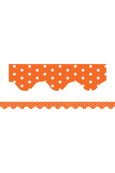 Orange Polka Dots - Scalloped Borders (Pack of 12)