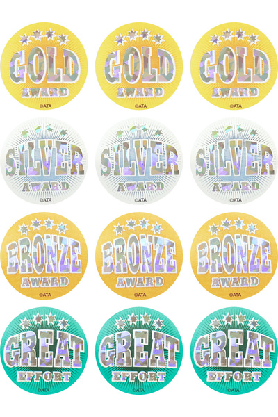 Holographic Foil Giltz Medal (40mm) - Sports & Event Stickers