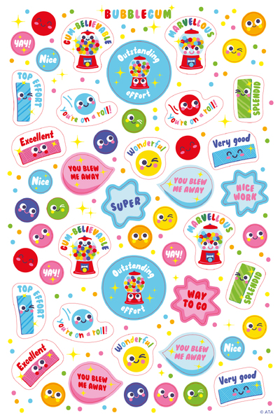 Bubblegum - Scented Shapes Stickers (Pack of 72)