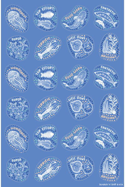 Wonderlands: Sea - Coconut Scented Merit Stickers (Pack of 72)