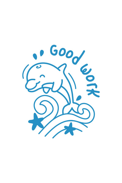 Good Work (Dolphin) - Merit Stamp