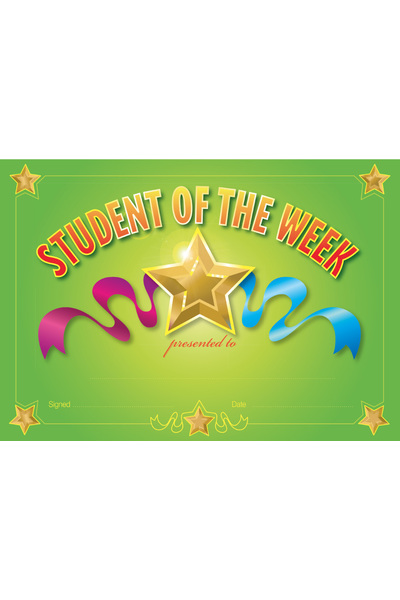 Student of the Week - Certificates (Previous Design)