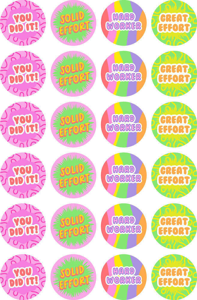Encouragement Fluoro Stickers