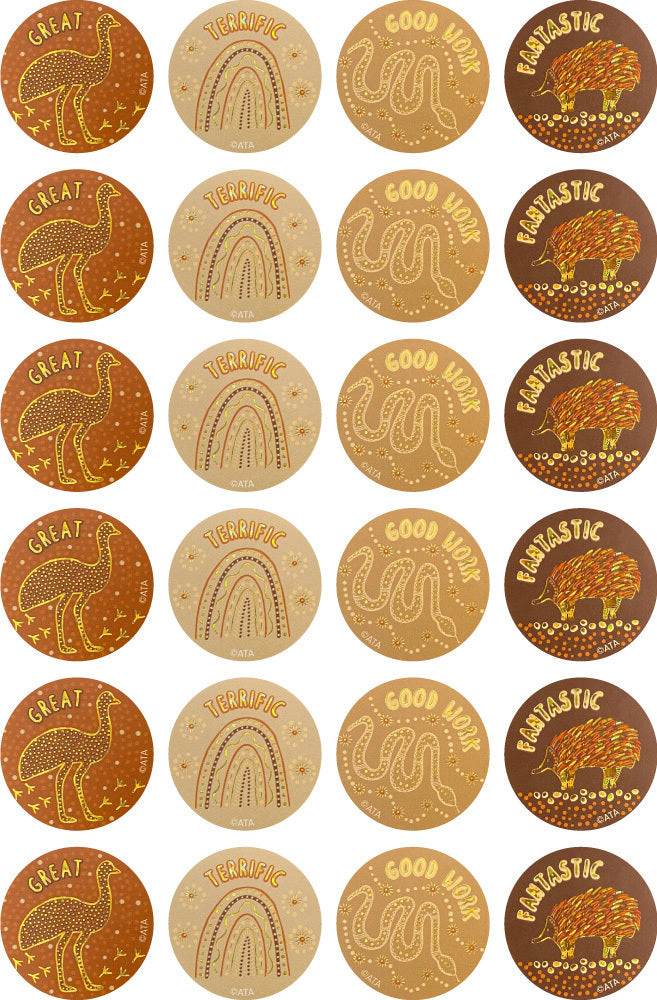 Country Connections - (Holographic) Gold Foil Merit Stickers (Pack of 72)