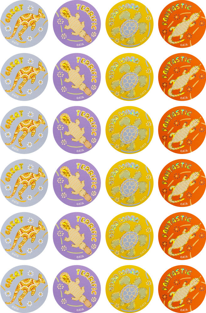 Rainbow Dreaming - (Holographic) Gold Foil Merit Stickers (Pack of 72)