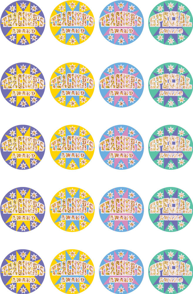 Teacher's Award Holographic Laser Stickers