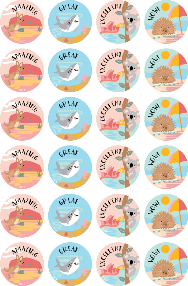 Australiana - Merit Stickers (Pack of 96)