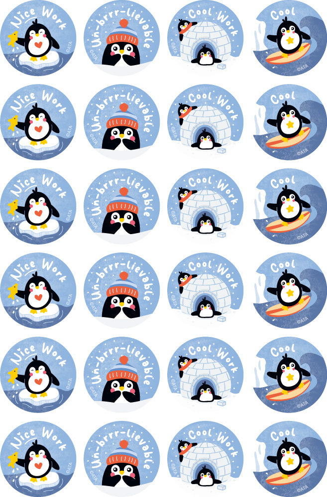 Playful Penguins - Merit Stickers (Pack of 96)