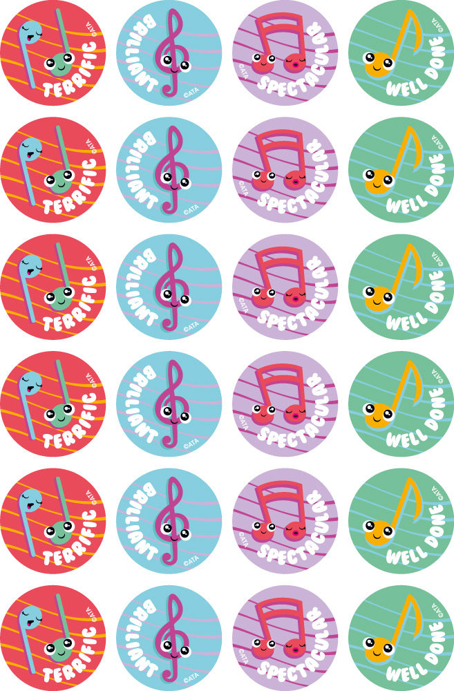 Music - Merit Stickers (Pack of 96)