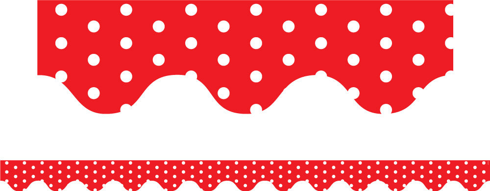 Red Polka Dots - Scalloped Borders (Pack of 12)
