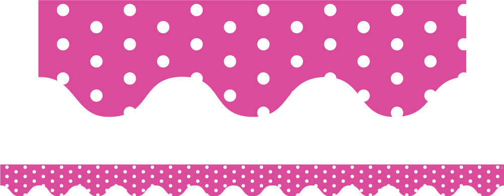 Pink Polka Dots - Scalloped Borders (Pack of 12)