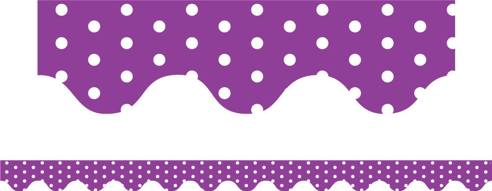 Purple Polka Dots - Scalloped Borders (Pack of 12)