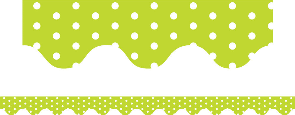 Green Polka Dots - Scalloped Borders (Pack of 12)