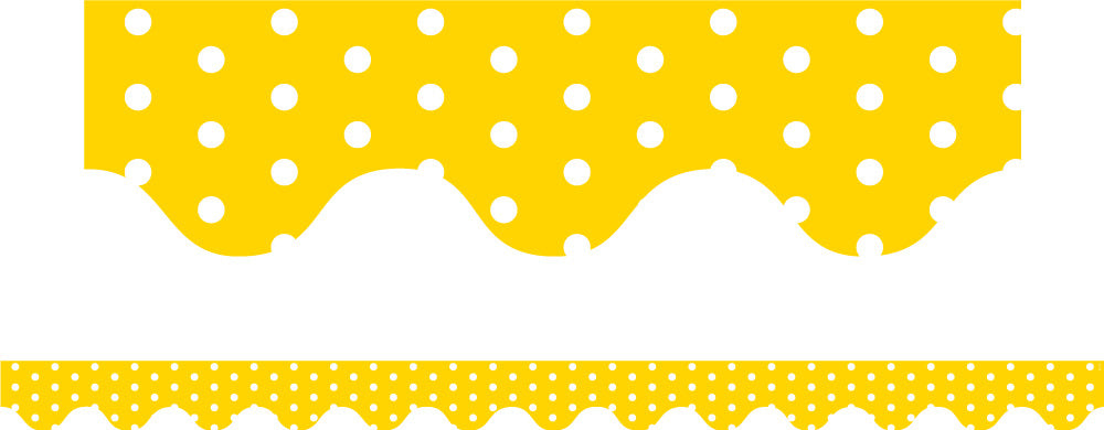 Yellow Polka Dots - Scalloped Borders (Pack of 12)