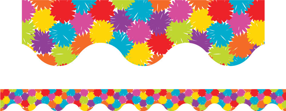 Pom Poms - Magnetic Scalloped Borders (Pack of 12)